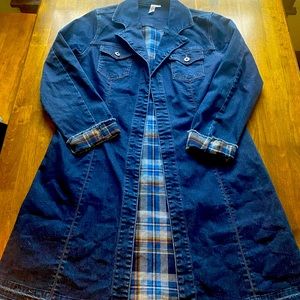 No button duster Jean jacket